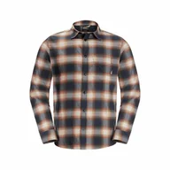 Koszule męskie - Męska koszula flanelowa Jack Wolfskin WANDERWEG SHIRT M dark navy - XXXL - miniaturka - grafika 1