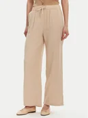 Spodnie damskie - ONLY Spodnie dzianinowe Thyra 15296375 Beżowy Comfort Fit - miniaturka - grafika 1