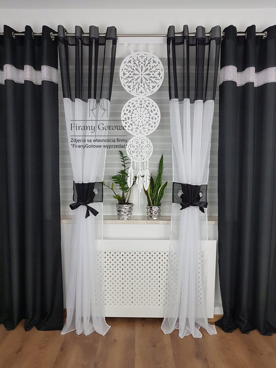 PANEL OKIENNY ŁAPACZ SNÓW BIAŁOCZARNY ELEGANCKI PANEL DO SALONU SYPIALNI