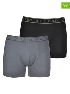 U.S. Polo Assn. Bokserki (2 pary) w kolorze czarnym i szarym - Majtki męskie - miniaturka - grafika 1