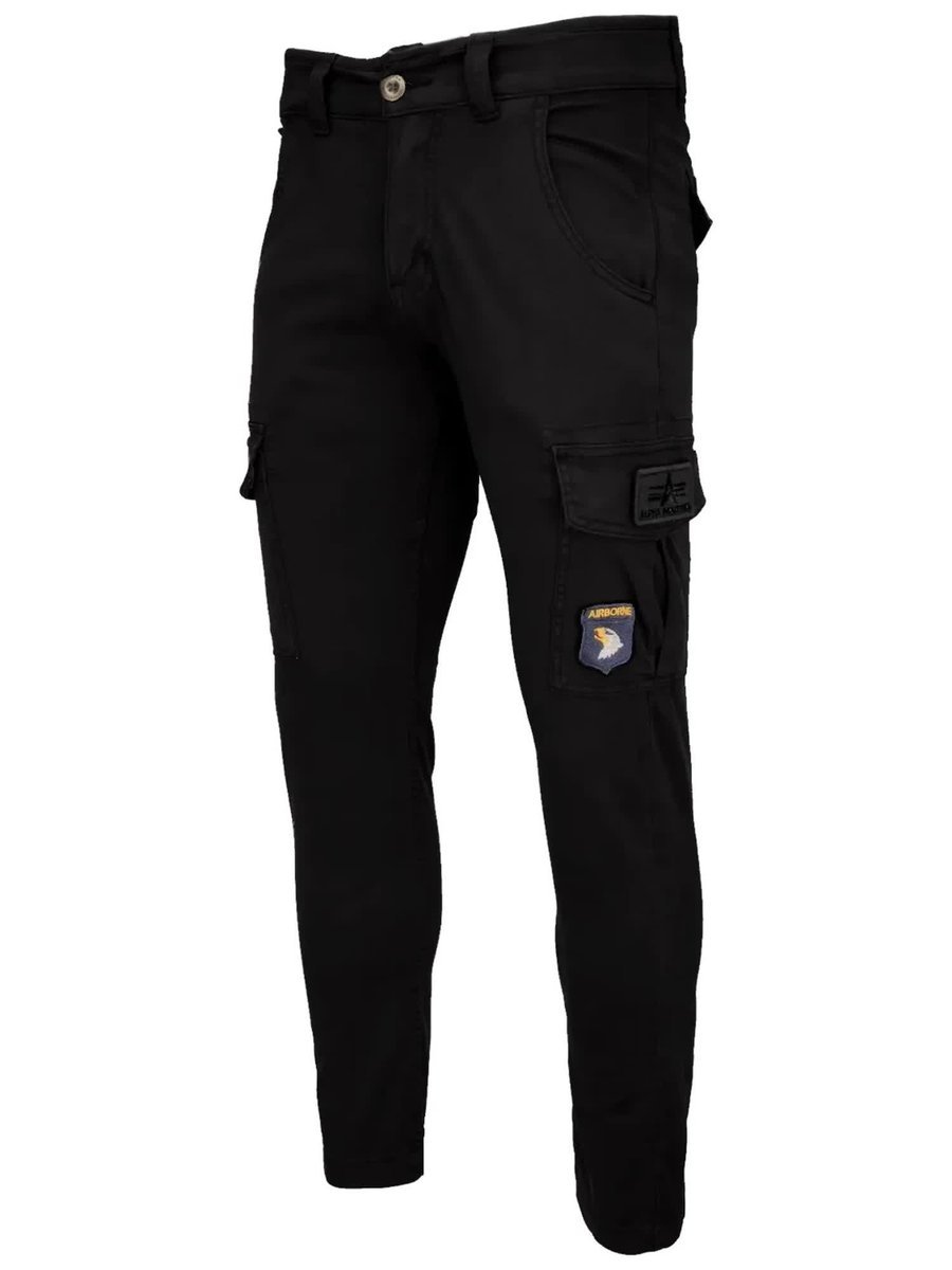 spodnie bojówki ALPHA INDUSTRIES - PETROL PATCH PANT BLACK-33