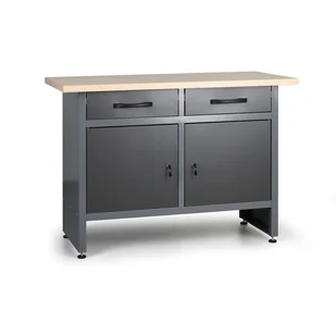 Stół warsztatowy HOBBY III, 840 x 1200 x 600 mm, 2 szuflady, 2 szafki - Pozostałe wyposażenie warsztatu - miniaturka - grafika 1