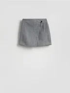 Spódnice - Reserved - Spódnica mini z zakładką - ciemnoszary - miniaturka - grafika 1