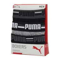 Majtki męskie - Bokserki męskie Puma BASIC BRAND ELASTIC 3-PACK szare 93545701-S - miniaturka - grafika 1