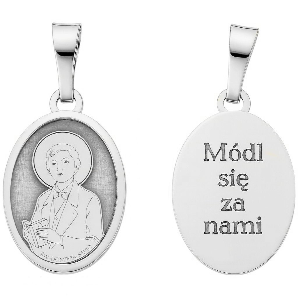 Medalik srebrny Ag 925 rodowany Św. Dominik Savio MDC045R