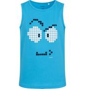 Moda i Uroda OUTLET - T-shirt bez rękawów dla chłopca, z komputerową buźką, niebieski, 3-8 lat - miniaturka - grafika 1