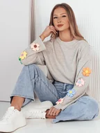 Bluzki damskie - Bluza damska oversize RAWEL szara Dstreet RY2387 - miniaturka - grafika 1