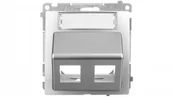 Klawisze i ramki - Kontakt Simon KONTAKT_SIMON Plakietka podwójnego gniazda teleinformatycznego z opisem BASIC Srebrny BMGKS2P.01/43 - miniaturka - grafika 1