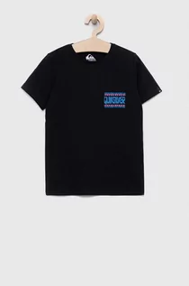 Koszulki dla chłopców - Quiksilver t-shirt bawełniany dziecięcy kolor czarny wzorzysty - grafika 1