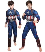 Stroje karnawałowe - Strój Kapitan Ameryka Mięśnie Superbohater 134/140 - miniaturka - grafika 1