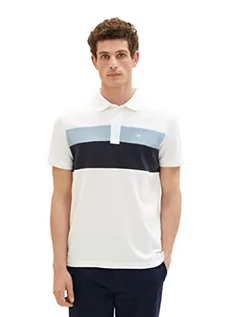 Koszulki męskie - TOM TAILOR Męska koszulka polo, 11186-Blanc De Blanc White, 3XL, 11186 – Blanc De Blanc White, 3XL - grafika 1