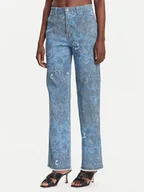 Spodnie damskie - Desigual Jeansy Pasley 25WWPW01 Niebieski Straight Fit - miniaturka - grafika 1