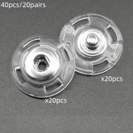 Inne - TEMU 40 sztuk (20 par) guzików nylonowych - Przezroczyste, niewidoczne zamki do szycia na ubrania, swetry, koszule, kurtki - Wytrzymałe, ukryte - miniaturka - grafika 1