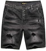 Spodenki męskie - Spodnie męskie krótkie czarne jeansowe Recea - miniaturka - grafika 1