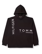 Bluzy męskie - Tommy Hilfiger Męska bluza z kapturem Bt-Graphic Off Placement - B, czarna, 3XL, Czarny - miniaturka - grafika 1