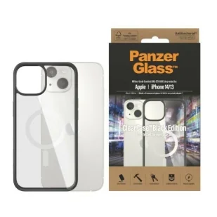 Etui PanzerGlass ClearCase z MagSafe antybakteryjne na iPhone 14 / 15 / 13 - przezroczysto-czarne - Etui i futerały do telefonów - miniaturka - grafika 1