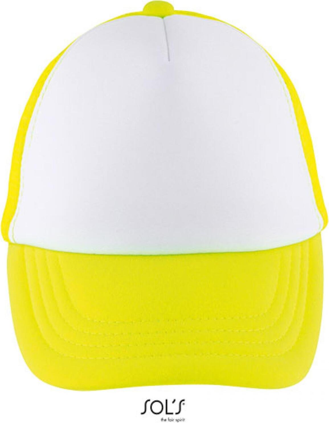 SOLs 03091 Czapka dziecięca Bubble Kids Cap, 5-panelowa - Kolor: Biały/Neon Yellow - Rozmiar: Jeden rozmiar