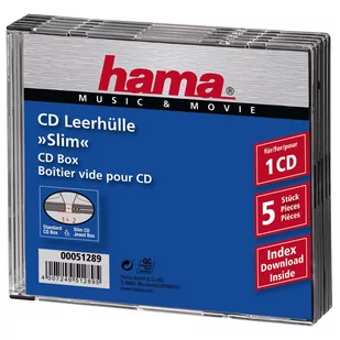 Hama PUDELKO CD-SLIM STANDARD 5-PAK 51289 - Pudełka i akcesoria na płyty CD - miniaturka - grafika 2