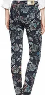 Spodnie damskie - Spodnie jeans damskie Desigual Skinny Floc kwiaty niebieskie wąskie r. 25 - miniaturka - grafika 1