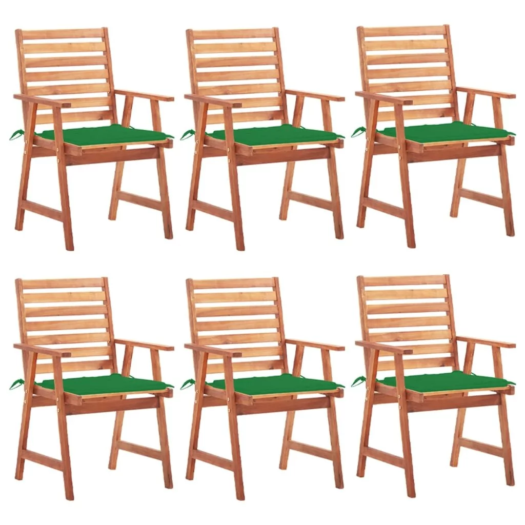 vidaXL Lumarko Krzesła ogrodowe z poduszkami, 6 szt., lite drewno akacjowe! 3078352