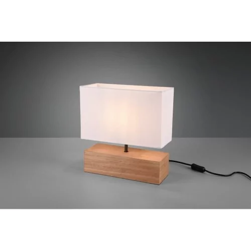 Reality LEUCHTEN Lampa stołowa Woody z drewnianą stopą, 30cm x 12cm