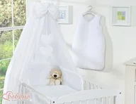 Pościel dla dzieci - Baldachim z tkaniny- Serduszka białe - miniaturka - grafika 1