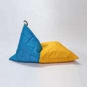 Fotele i pufy dla dzieci - Pufa Worek Dla Dzieci Ovni Long Żółto-Niebieski - miniaturka - grafika 1
