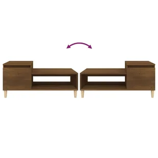 Stolik kawowy, brązowy dąb100x50x45 cm, materiał drewnopochodny - Ławy i stoliki kawowe - miniaturka - grafika 9