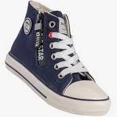 Buty dla dziewczynek - Trampki Dziecięce BIG STAR Buty Na Zamek Wysokie Granatowe AA374077 30 Granatowy - miniaturka - grafika 1