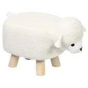 Krzesełka i taborety dla dzieci - Stołek dziecięcy biała owieczka 47 x h25 x 25 cm - miniaturka - grafika 1