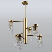 Lampy sufitowe - Polux GEA-6 6xE27 gold + crystal il mio Lampa wisząca 316318 316318 - miniaturka - grafika 1