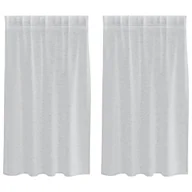 Zasłony - vidaXL Zasłony z zasłonami 2 pcs Jasny szary 140 x 140 cm Poliester - miniaturka - grafika 1