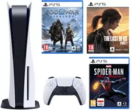 Konsole Playstation - Sony PlayStation 5 + God of War Ragnarok + Spider-Man + The Last of Us - miniaturka - grafika 1