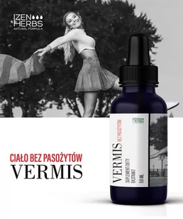 Ciało bez pasożytów - Vermis dla dorosłych- ekstrakt, 50 ml, Izen Herbs Organis - Układ pokarmowy - miniaturka - grafika 1