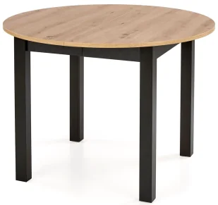 Nowoczesny okrągły stół rozkładany dąb artisan + czarny W9-N79 - Stoły - miniaturka - grafika 1