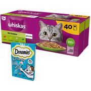 Mokra karma dla kotów - WHISKAS smaki rybne i tradycyjne 40x85g+dreamies - miniaturka - grafika 1