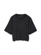 Koszulki i topy damskie - Vero Moda Koszulka w kolorze czarnym - miniaturka - grafika 1