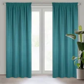 Zasłony - Zasłona gotowa na taśmie CARLO 130x300 Eurofirany ciemnoturkusowa - miniaturka - grafika 1