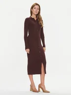 Sukienki - Calvin Klein Sukienka dzianinowa K20K206021 Bordowy Regular Fit - miniaturka - grafika 1