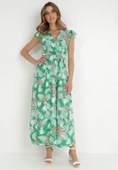 Sukienki - Zielona Sukienka z Paskiem Myranie - miniaturka - grafika 1