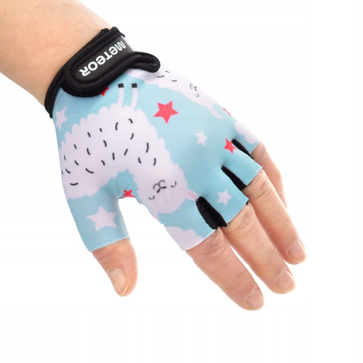Rękawiczki rowerowe dla dzieci Meteor Alpacas błękitne 17392-17393-17394 XS