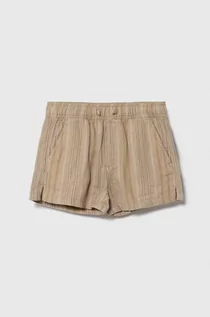 Spodnie i spodenki dla chłopców - Abercrombie & Fitch szorty lniane dziecięce kolor beżowy regulowana talia - grafika 1