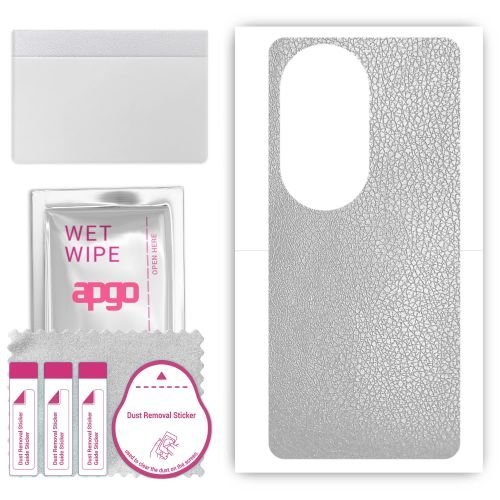folia naklejka skórka strukturalna na TYŁ do Oppo Reno11 PJH110 - Skóra Srebrna - apgo SKINS