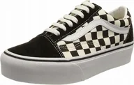 Sneakersy damskie - Vans Old Skool Platform damskie sneakersy 36 EU Czarny/Biały - miniaturka - grafika 1