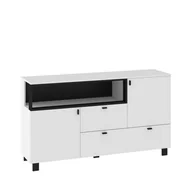 Komody - Komoda 3D1S VEG-03 Vegas MebloCross Biały Mat / Czarny Mat - miniaturka - grafika 1