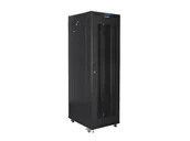 Szafy rack - Szafa instalacyjna rack stojąca 19" 42u 800x800 drzwi perforowane czarna lanberg lcd (flat pack) FF01-8842-23BL - miniaturka - grafika 1