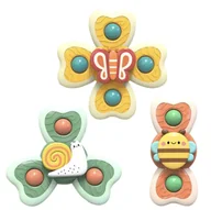Zabawki do kąpieli - 3 FIDGET SPINNER Z PRZYSSAWKĄ ZABAWKA DO KĄPIELI SENSORYCZNA ANTYSTRESOWA - miniaturka - grafika 1