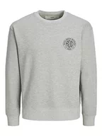 Bluzy męskie - JACK & JONES Męska bluza Rdddean Sweat Crew Neck L/S Sn, jasnoszary melanżowy, XXL - miniaturka - grafika 1