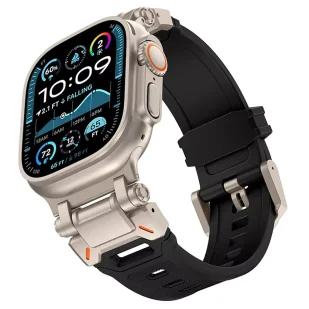 Pasek bransoleta Alogy Luxury metal + TPU band do Apple Watch 42/44/45/49mm czarny - Akcesoria do smartwatchy - miniaturka - grafika 1