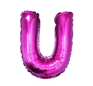 Balony i akcesoria - GoDan Balon foliowy litera U, 14", różowy FG-L35RU - miniaturka - grafika 1